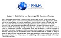 Module 3 - Establishing and Managing a HIM Department/Service